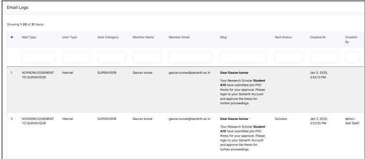 Thesis Management System - Samarth