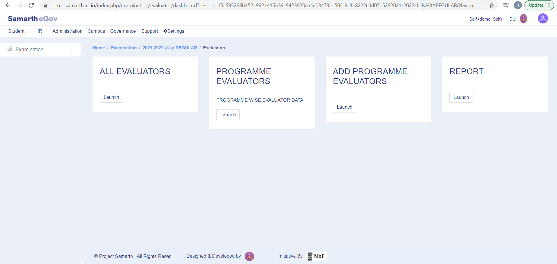 Dashboard - Evaluation & Grading